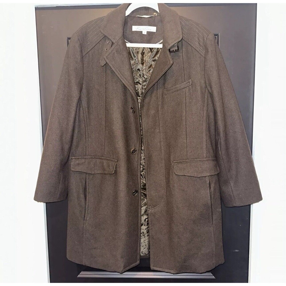 Kenneth Cole New York‎ Men's Wool Olive Green Coat Size M Quilted Liner
